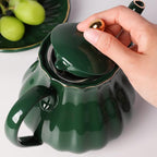 Sweejar Royal Teapot, Ceramic Tea Pot with Removable Stainless Steel Infuser, Blooming & Loose Leaf Teapot - 28 Ounce(Jade)