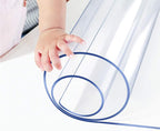 18X60 inch Clear PVC Table Protector Tablecloth Mat Plastic Tablecloth Waterproof Wipeable Vinyl Desk Pad Rectangle Wooden Sofa Patio Table Mat Billiard Desk Pad Furniture Protector Wipeable