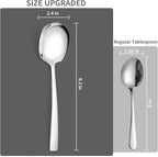 4 Piece Stainless Steel Serving Spoons Set - 4 Large Spoons, 9.2-Inch, Dishwasher Safe, for Parties/Kitchen/Buffet/Catering