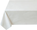 Benson Mills Deluxe Heavy Duty Vinyl Table Pad, Premium Table Protector, Waterproof with Flannel Backing, Quilted Design and Customizable (Off-White, 52" X 140" Rectangular)