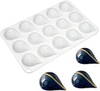 mostsom Silicone Water Droplet Molds 15-Cavity Dessert Mold for Chocolate, Mousse, Jelly, Cake Decorations, Baking Tools (D_ Water Droplet)
