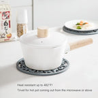 Extra Thick Silicone Trivet Mat for Hot Dishes, Hot Pots and Pans, Pot Holder, Hot Pad to Portect Your Table and Countertop, Kitchen Decor and Accessories,White, Set of 3