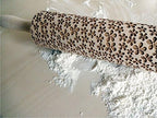 Rolling pin FLOWERS. Wooden embossing rolling pin with Oriental flowers. Embossed cookies. Pottery. Birthday gift. Gift for mother