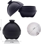 Ice Ball Molds, 2 Pack Sphere Molds With Built-in Funnel, Silicone Freezer Press Maker for 2.5 Inch Round Cubes - Whiskey, Cocktails, Bourbon