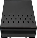 Espresso Knock Box Drawer, Stainless Steel Coffee Ground Container with Removable Rubber Knocking Bar, 9.84 x 7.08 x 3.34 inch (Black)