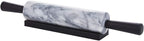 JEmarble Rolling Pin-Plastic Handles(White)(Premium Quality) Polished Surface 18-inch(10"Barrel) Genuine Stone Non-stick Save Effort Easy to Clean