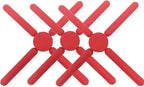 3/Pack Foldable Silicone Trivets, FENGCHEN Folding Trivet, Non-Slip Collapsible Cross Compact Design Expandable Silicone Pot Holder,Red