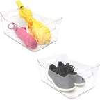 Isaac Jacobs 2-Pack Large Clear Storage Bins (13.5” x 10” x 6”) w/Handles, Plastic Box Set, Home, Office, Fridge, Freezer, Kitchen, Pantry Organization Container, BPA-Free/Food Safe (Large, 2 Pack)
