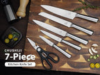 kitchen knife set,chushiji 6-Piece silver Kitchen Knife Set for Home, Anti-Rust Non-stick Stainless Steel Sharp Chef Knife Set with Universal Knife Block for Kitchen, Ergonomical Design (silver)