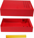 Large Size Espresso Coffee Knock Box Drawer, Stainless Steel Pull-Out Style Coffee Grounds Powder Container Bin for Cafes Restaurant Home Bar, 14.96 x 10.03 x 3.93 inch (Red)