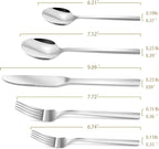 DEACORY Silverware Set Flatware Set Cutlery Set Stainless Steel Hexagon Handle Silver Mirror Finished 20 Pieces Service for 4
