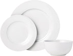 Amazon Basics Kitchen Dinnerware Set, Microwave and Dishwasher Safe, Plates, Bowls, Service for 6, 18-Piece, White