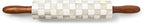 MACKENZIE-CHILDS Rolling Pin, Decorative Roller Pin for Baking, Cute Baking Supplies, Gray-and-White Sterling Check