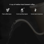 600ml 20oz Pour Over Coffee Kettle Pour Over Kettle Gooseneck Spout Coffee Tea Pot with Wood Handle Pour Over Coffee Kettle Temperature Cooling Hole (Black)