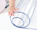 1.5mm Thick 24x50 Clear Vinyl Blotter Mat Table Protector Plastic Tablecloth Liner Cover Wipeable Easy Clean Heat Resistant Protective Pad PVC Furniture Writing Desk Dining Coffee Kitchen Tabletop