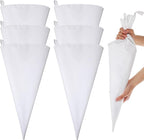 6 Pcs 24 Inch Pastry Bag Cotton with Plastic Coating Reusable Pastry Piping Bags Canvas Cake Decorating Bags Pastry Icing Bag Decorating Bags for Frosting Decorating Cupcakes Cakes Cookies