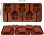 Heart Lollipop Molds, 5 Holes Silicone Lollipop Mold Heart Shaped Sucker Molds for Candy Chocolate Cake Pop Party Wedding Cake Decorations