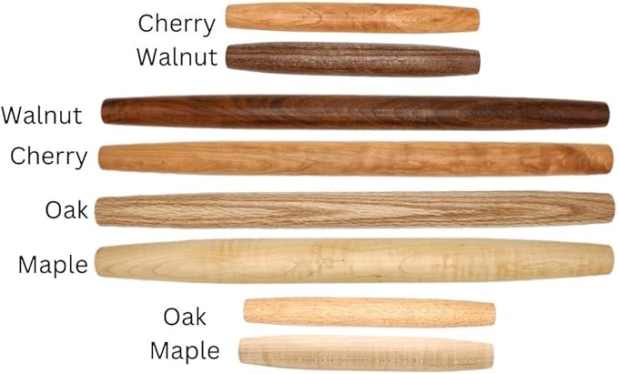 Handmade 20-Inch French Rolling Pin: Tapered Wooden Rolling Pin for Dough, Pastry, Pizza, and Tortilla. Crafted in Kentucky from Maple Wood. Perfect for Baking Enthusiasts.