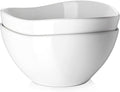 DOWAN Large Mixing Bowls, Ceramic Serving Bowls, 3.2 Quart Deep Salad Bowls, 105 Oz White Fruit Bowls for Modern Home, Set of 2