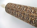 Rolling pin ROSES PETALS. Wooden embossing rolling pin with Oriental flowers. Embossed cookies. Pottery. Birthday gift. Gift for mother