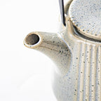 Yundu Grey with Blue Ceramic Teapots, 1000ml/33.8oz Tea Kettle, Enough for 4 Cups, Tea pot with infusers for loose tea, Striped Tea Pot with Removable Tea infuser