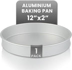 Restaurantware-Met Lux 12 x 2 Inch Straight-Sided Baking Tin, 1 Round Cake Pan - Oven-Ready, Freezable, Anodized Aluminum Round Baking Pan, Greaseproof, For Layer Birthday Cake