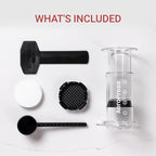 AeroPress Clear Coffee Press – 3 In 1 Brew Method Combines French Press, Pourover, Espresso, Full Bodied Coffee Without Grit or Bitterness, Small Portable Coffee Maker for Camping & Travel, Clear