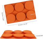 Palksky Silicone Molds for Baking (2 Pack)6-Cavity Large Round Disc Mold/English Muffins Pan/Resin Coaster Mold Non-Stick for Hamburger Chocolate Cake Pie Custard Tart Whoopie Pie Egg Pan