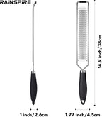 Upgraded Citrus Lemon Zester Grater, Easy Clean Dishwasher Safe, for Ginger Garlic Parmesan Cheese, 304 Stainless Steel Blade, Protect Cover, Baking Supplies, Black