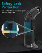 Cooking Torch Lighter - Refillable Butane Torch with Flame Lock, Adjustable Flame Mini Blow Torch Set for Cooking, Baking, Creme Brulee, Soldering (Gas Not Included)
