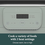 MAGNIFIQUE 6 Quart Programmable Slow Cooker Removable Healthy Nonstick Pot - Small Kitchen Appliance for Family Dinners - Serves 6+ People - Heat Settings: Keep Warm Olive