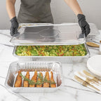 Restaurantware-LIDS ONLY: 25 Foil Pan Lids, Fits Full Size Steam Table Lid, Oven-Ready Tray Lids, Freezable, Silver Aluminum Disposable Turkey Pan Covers, Pans Sold Separately
