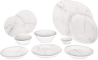 Carlisle FoodService Products Ridge Reusable Plastic Bowl Soup Bowl for Home and Restaurant, Melamine, 8 Ounces, Marble, (Pack of 24)