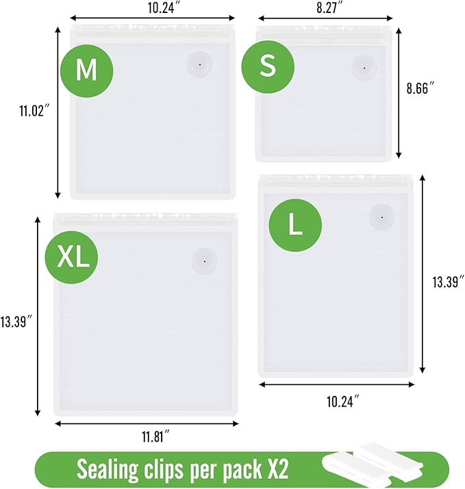 Reusable Vacuum Seal Bags for Food,Food Vacuum Sealer Bags Large Size 30 Packs