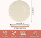 GZG Ceramic Dinner Plates Set of 4, 10.25 Inch Speckled Stoneware Plates with Clay-Tone Base, Large Ceramic Plates for Steak, Salad, Pizza, Microwave Oven Dishwasher Safe