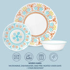 Corelle Terracotta Dreams Dinnerware Set for 6 18 Pieces Dinner Plates, Appetizer Plates, and 18 Oz Bowls Dishwasher, Microwave, and Freezer Safe Proudly Made in the USA