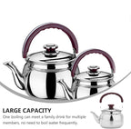 LIFKOME Whistling Water Kettle Traditional Tea Pot Stainless Steel Water Boiling Kettle 750ml Stovetop Kettle with Handle for Home Hotel