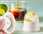 Ice Ball Maker Mold - Set of 4, Round Ice Cube Mold, 2.4 Inch Sphere Ice Cubes for Whiskey, Cocktails, Bourbon (4, White)