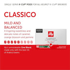 Illy Coffee K Cups - Pods For Keurig Machines – Classico Roast - Caramel, Orange Blossom & Jasmine - Mild, Flavorful & Balanced Flavor - No Preservatives – 32 Count, 4 Pack