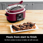 Ninja Foodi PossibleCooker PRO 14-in-1 8.5 Qt Multi-Cooker – Replaces 14 Tools, Nonstick Pot, Glass Lid & Integrated Spoon (Cherry Tarte)