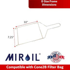 Miroil CONE2B Small Fryer Filter Bag & D Size Frame, MirOil EZ Flow Filter Bag and Frame Combination Set, Ideal for use with MirOil 30L Oil Caddy, Part 02742, Durable, Easy to Clean with Hot Water