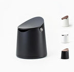 Crema Coffee Products Arc Knock Box | Holds 12–16 EspressoPucks|Durable,Stain-ResistantBuild withNon-Slip Base|Elegant WalnutPlastic Lid Design| EasyClean-Up &Moisture Control|BlackPlasticLid Finish