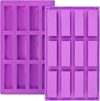 2 Pack Granola Bar Mold Silicone Mold,12 Cavity Rectangle Energy Bar Mold,Cereal Bar Molds for Ganache, Chocolate Bar, Truffles, Cheesecake
