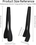 SOLEADER 11 Inch Silicone Tongs for Cooking Heat Resistant, Lightweight Non-Scratch Stainless Steel, Kitchen & BBQ Tools with Silicone Tips for Flipping Fish, Steak, Toast & Bread (2-Pack)