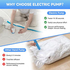 30 Pack Vacuum Storage Bags with Electric Pump, Space Saver Vacuum Storage Bags (5 Jumbo/5 Large/5 Medium/5 Small+10 Roll Up) for Clothes, Travel, Comforters, Blankets, Bedding