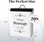 Amici Home Antique Shoppe Metal Canister | Dry Food Storage Container | Push Top Lid | 208 Ounce Capacity | Vintage Square Canister for Kitchen Countertop