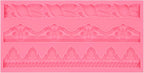 Art Molds for Cake Decoration, Baroque Scroll Silicone Fondant Molds, Floral Relief Border Chocolate Baking Molds for Resin Plaster Air Dry Clay(3-Cavity)