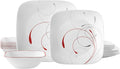 Corelle Vitrelle 18-Piece Service for 6 Dinnerware Set Triple Layer Glass and Chip Resistant, Lightweight Square Plates and Bowls Set, Splendor