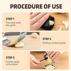 2025 Upgraded Garlic Press Stainless Steel, Garlic Press Rocker Professional Kitchen Gadgets Garlic Mincer Garlic Crusher, Heavy Duty Mincer Tool Garlic Chopper Garlic Presser Mincer (2Sets)