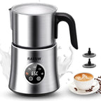 5 in 1 Electric Milk Frother: 16.9oz/500ml Large Capacity Dishwasher Safe Milk Steamer for Hot & Cold Milk Froth - Automatic Milk Frother & Warmer for Latte, Cappuccinos, Macchiato, Hot Chocolate